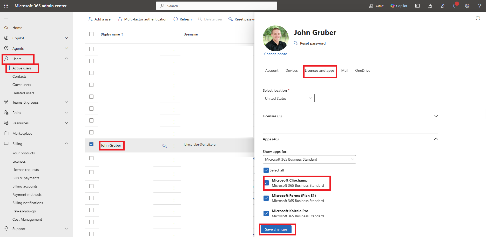 Screenshot showing how to enable or disable Microsoft Clipchamp