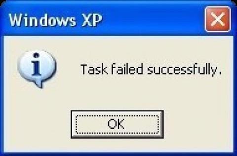 Screenshot of the famous "Task Failed Successfully" error